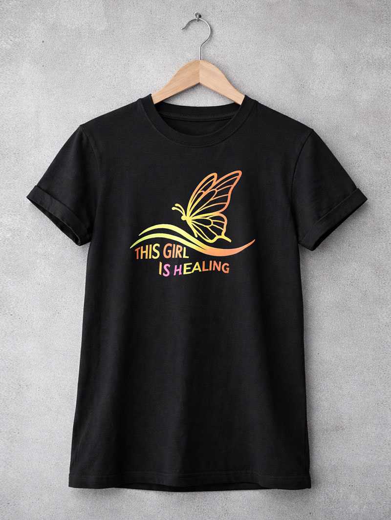 Women’s Printed Butterfly Casual Wear T-Shirt - Image 2