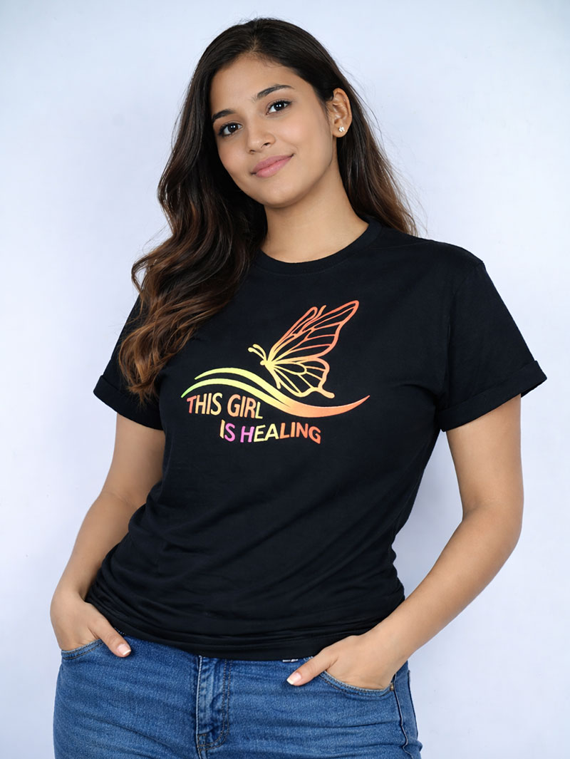Women’s Printed Butterfly Casual Wear T-Shirt - Image 4