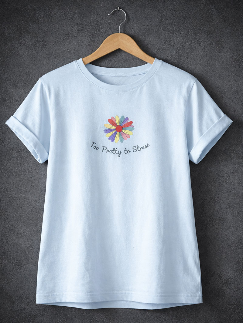 Women’s Printed Too Pretty Casual Wear T-Shirt - Image 2