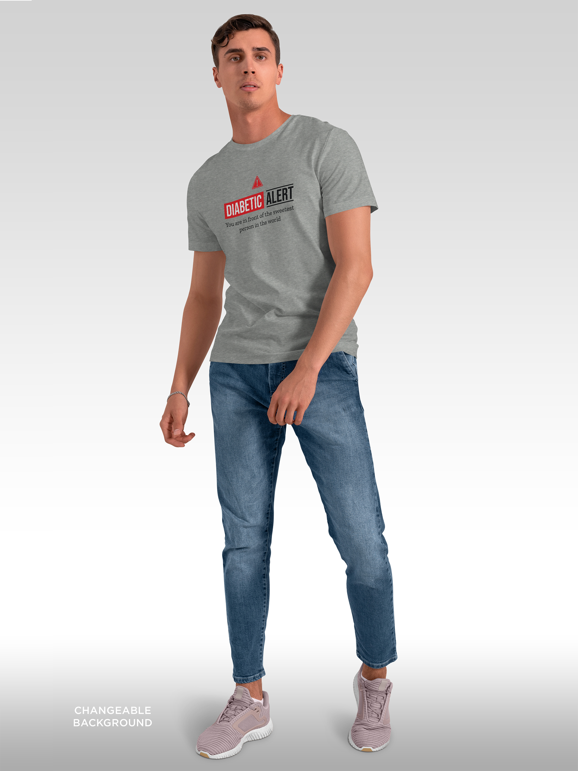 Diabetic Alert Funny Quote Graphic T-Shirt - Image 5