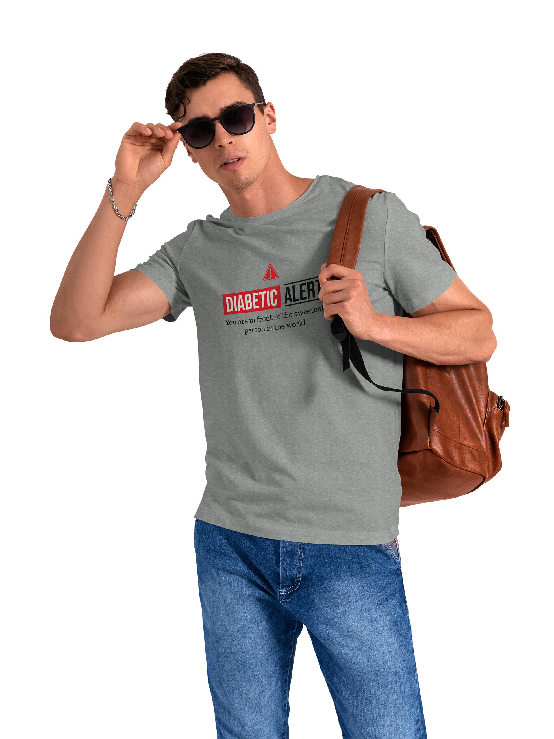 Diabetic Alert Funny Quote Graphic T-Shirt - Image 6