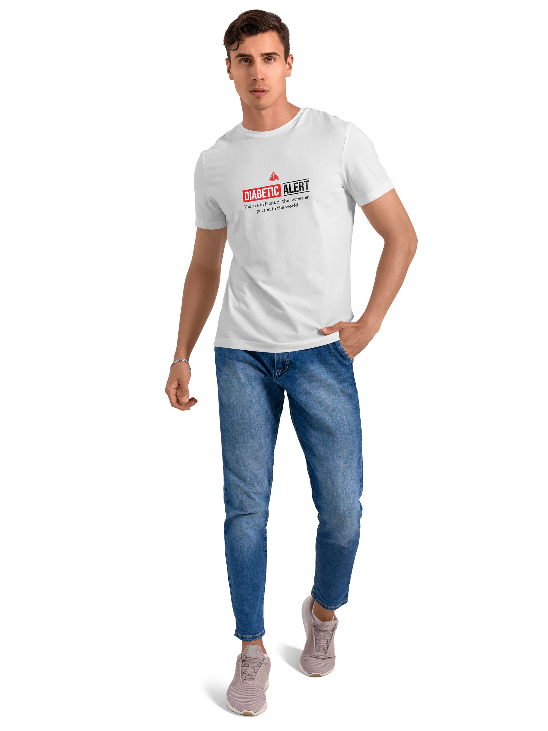 Diabetic Alert Funny Quote Graphic T-Shirt - Image 8