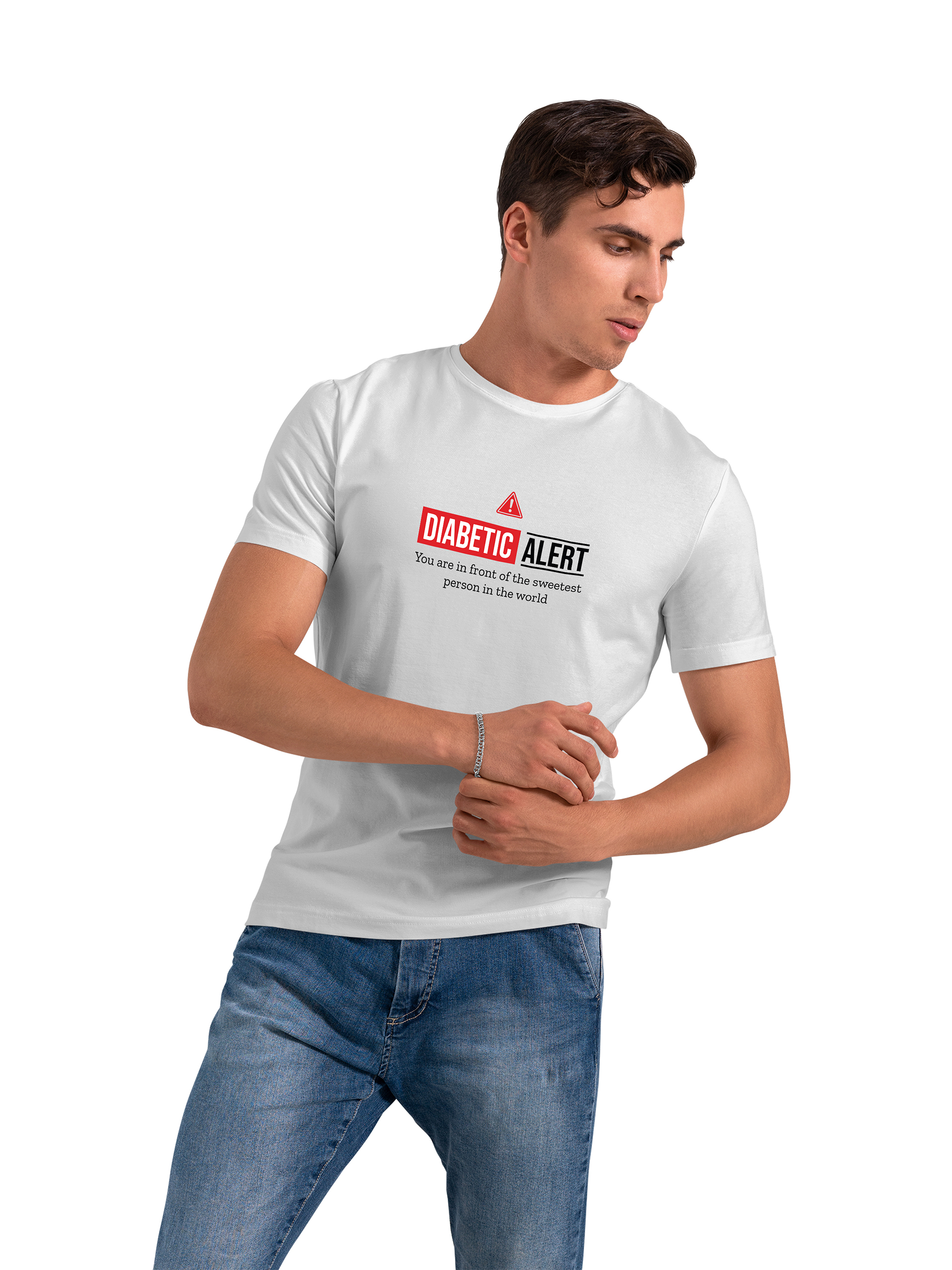 Diabetic Alert Funny Quote Graphic T-Shirt - Image 9