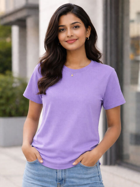 Women’s Lav Plain T-Shirt – Regular Fit