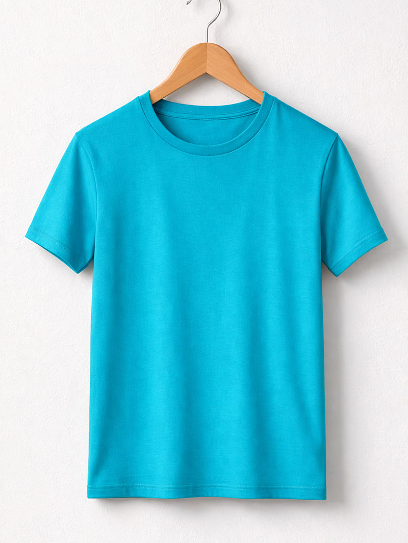 Women’s Teal Plain T-Shirt – Regular Fit - Image 3